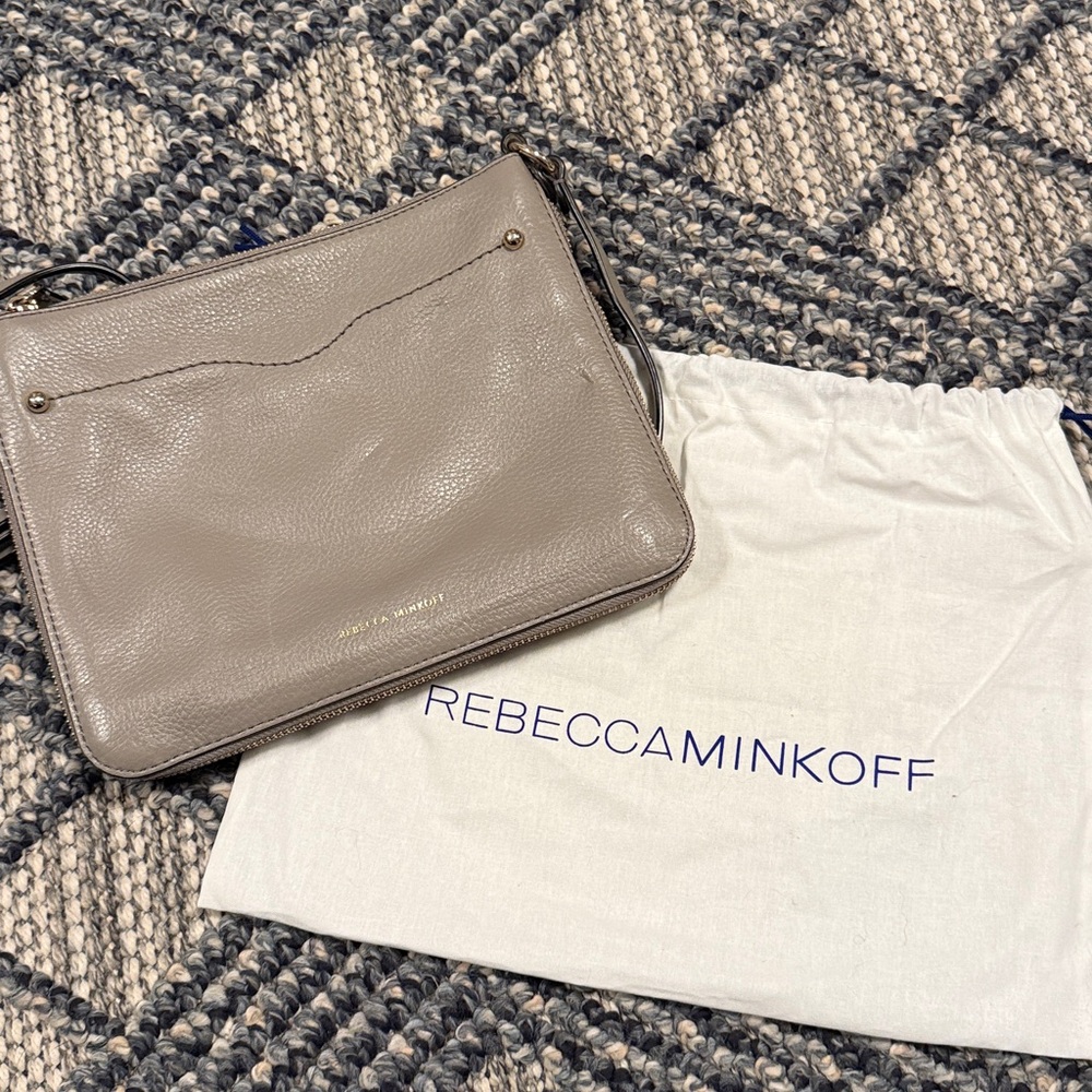 Rebecca Minkoff Jody Expandable Leather Crossbody Bag in Gray